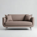 Canapé deux places en polyester rose 200 x 90 x 80cm avec coussins décoratifs