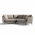 Canapé d'angle en tissu gris 200 x 90 x 85cm avec coussins intégrés