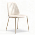 Chaise moderne en simili cuir blanc avec pieds en métal doré 45 x 50 x 85cm