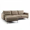 Canapé en tissu beige avec méridienne dimensions 230 x 150 x 85cm