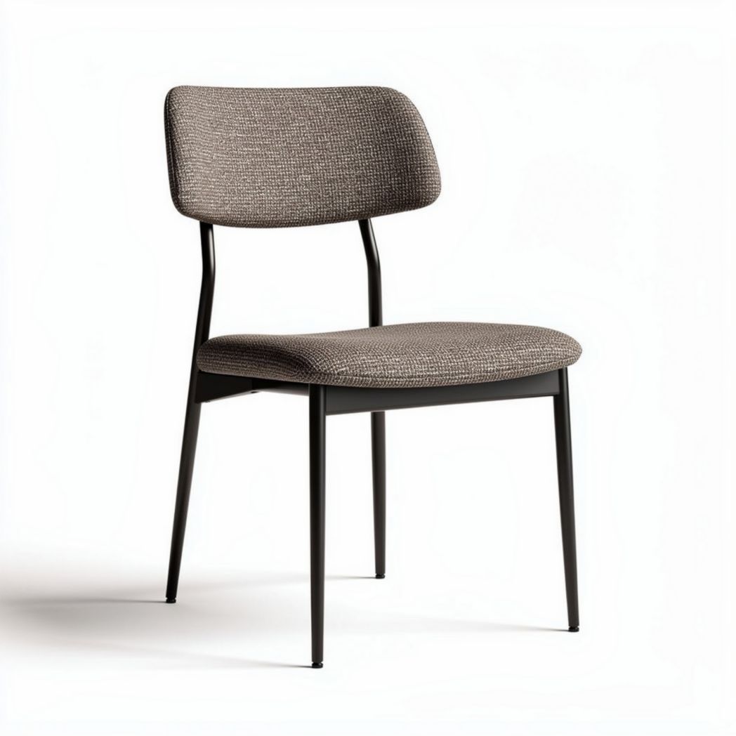 Chaise en métal noir avec assise en tissu beige dimensions 45 x 45 x 80cm