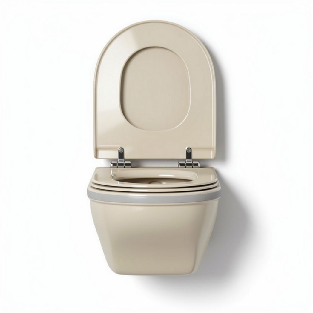 Toilette à chasse d'eau couleur beige dimensions 70 x 40 x 45cm en plastique durable
